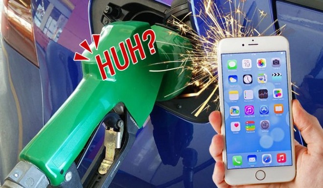 điện thoại  gây cháy nổ ở trạm xăng