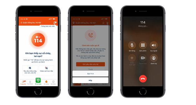 app báo cháy 114